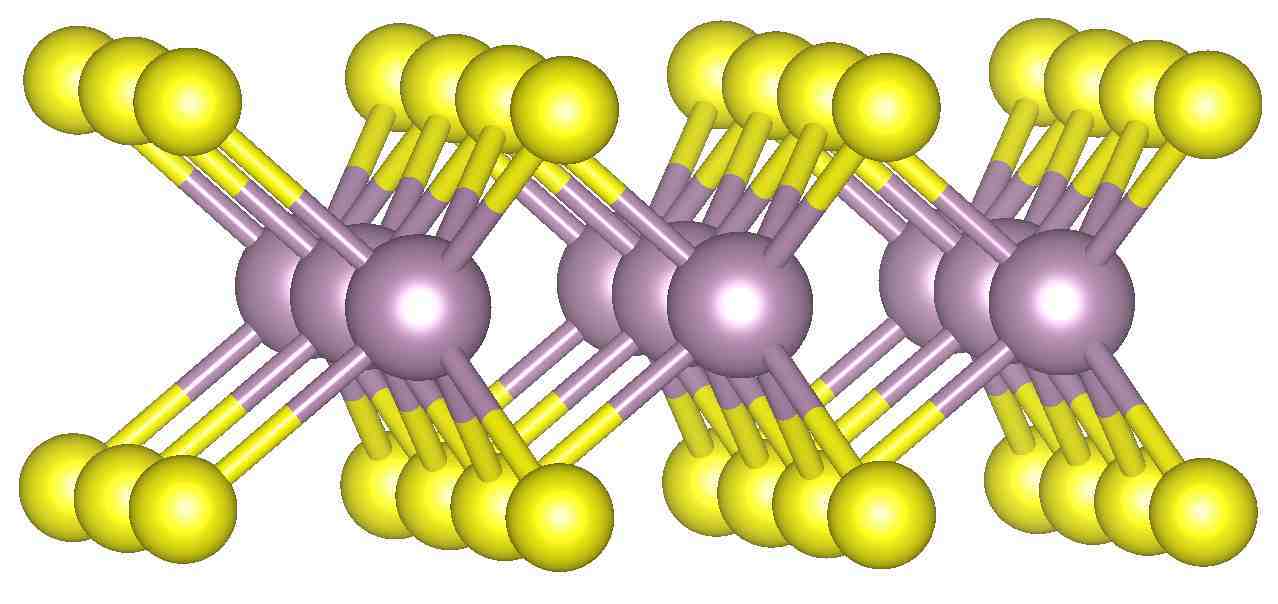 Schematic model of a MoS2 monolayer.